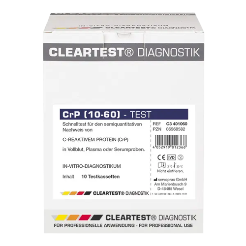 Cleartest CRP HS (10/60) Test für Vollblut/Serum oder Plasma
