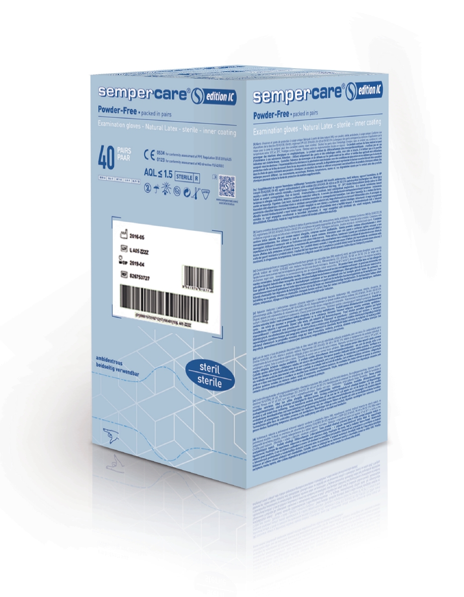 Sempercare Edition IC US-Handschuh Naturlatex ungepudert, weiß, Gr.M, 40P