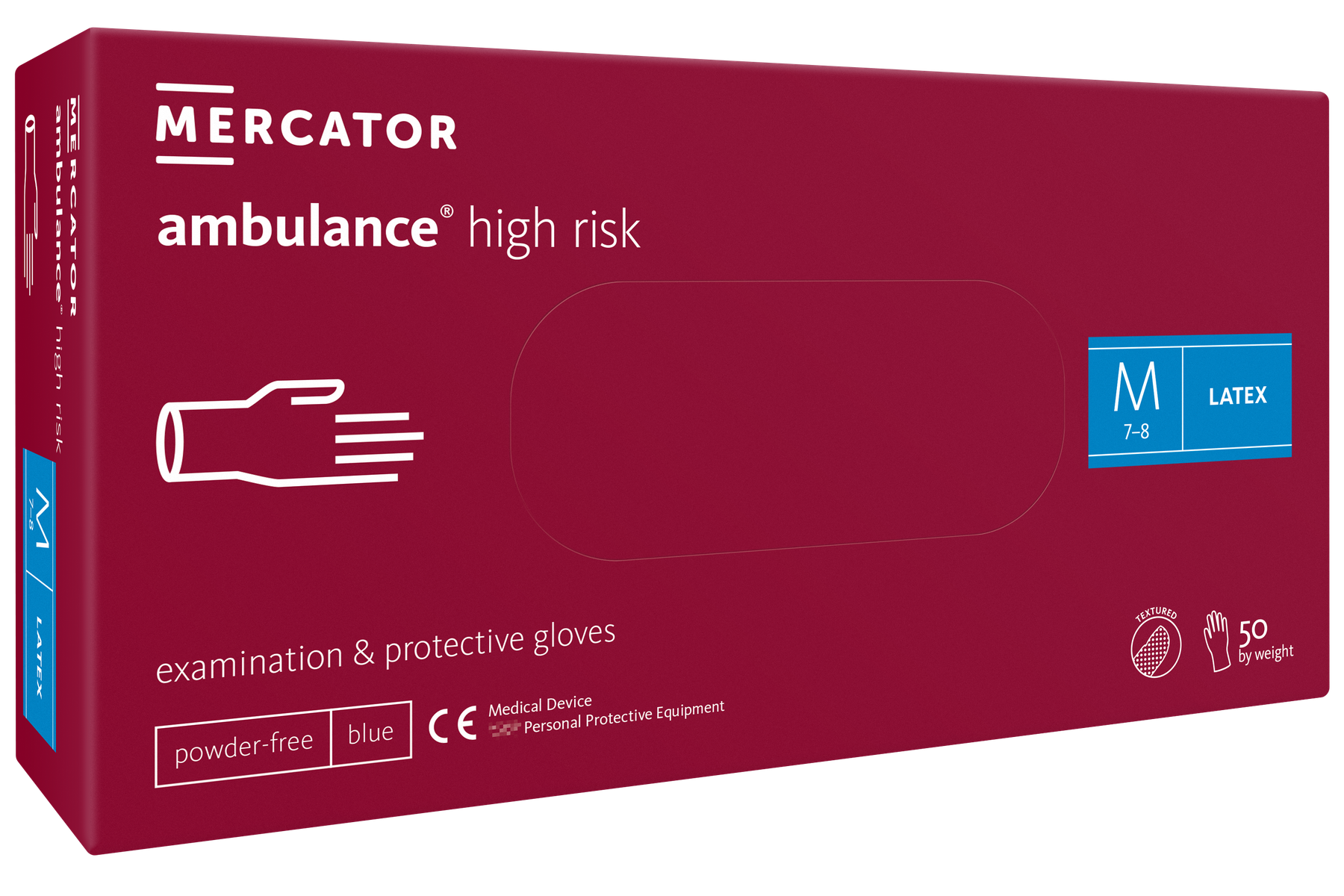 Mercator ambulance high risk Latexhandschuh Dunkelblau 50er Box