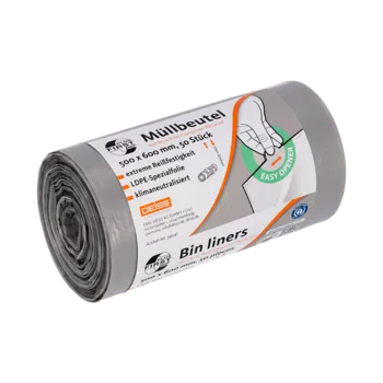 Müllbeutel aus LDPE  490x600x0,005 mm, 30 l, grau Müllbeutel aus LDPE  490x600x0,005 mm, 30 l, grau