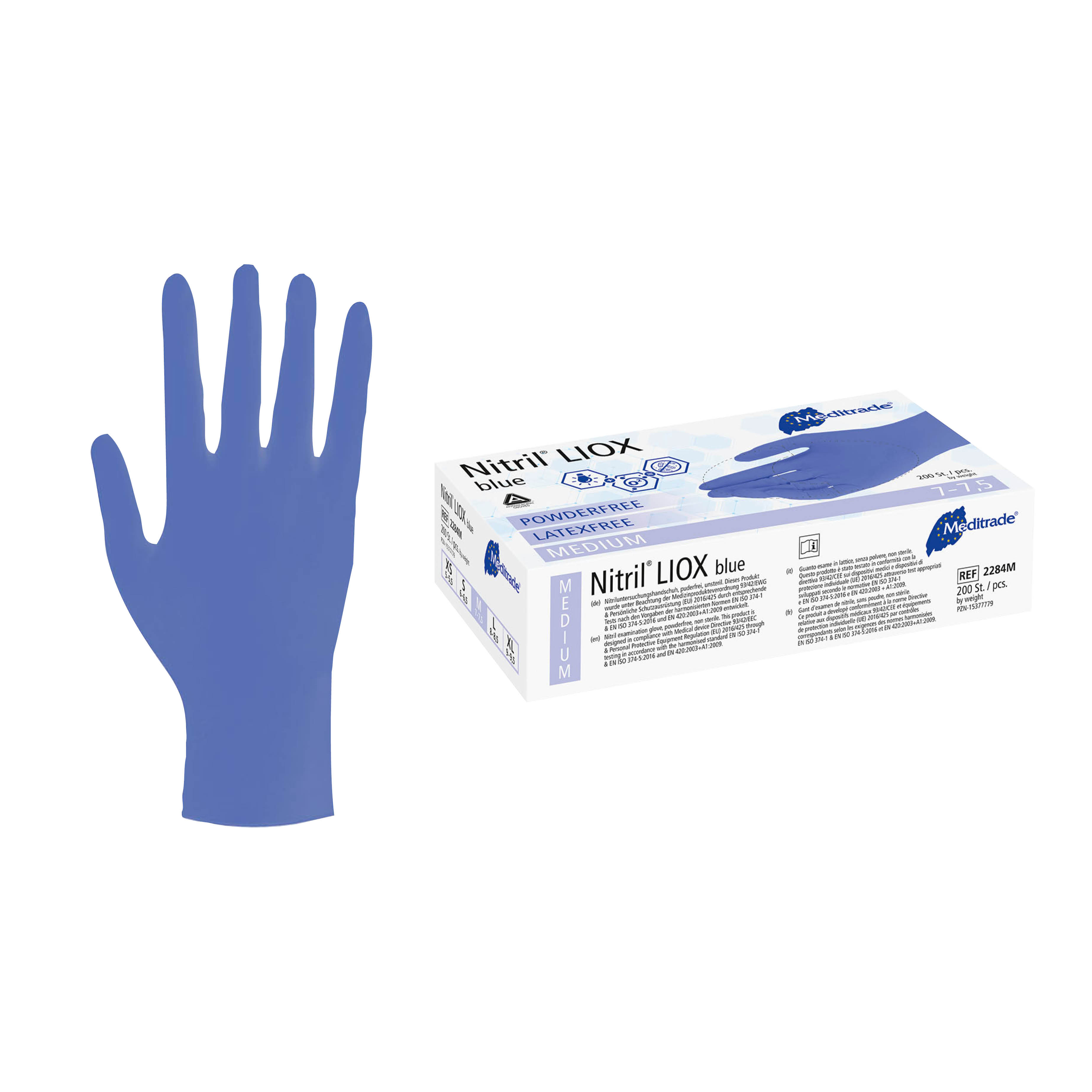 Meditrade Nitril LIOX® antimikrobieller Untersuchungshandschuh 200er Box