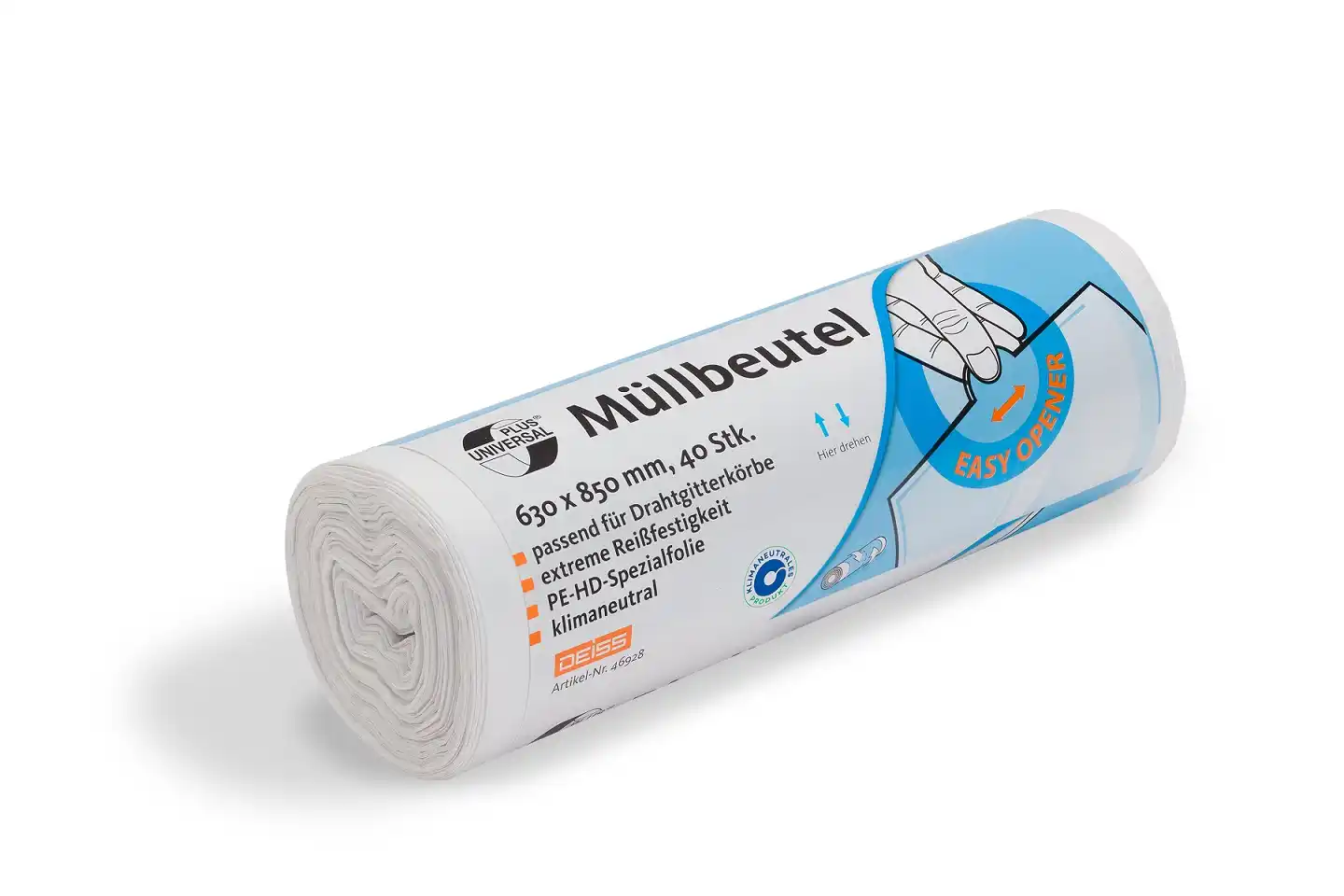 Deiss UNIVERSAL PLUS Klimaneutral Müllbeutel aus HDPE 80 L, passend für Drahtgitterkörbe Deiss UNIVERSAL PLUS Klimaneutral Müllbeutel aus HDPE 80 L, passend für Drahtgitterkörbe