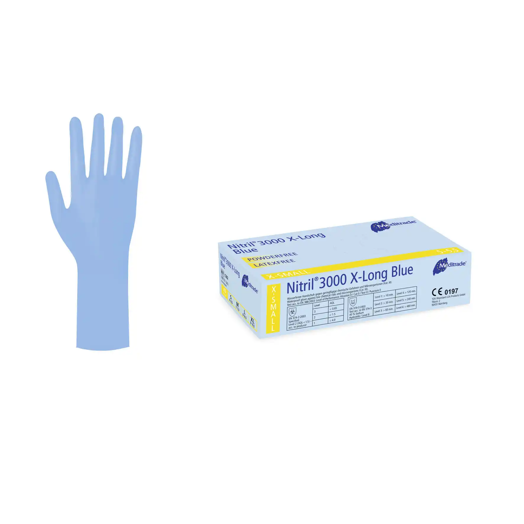 Meditrade Nitril® 3000 X-Long Blue 100 Stück