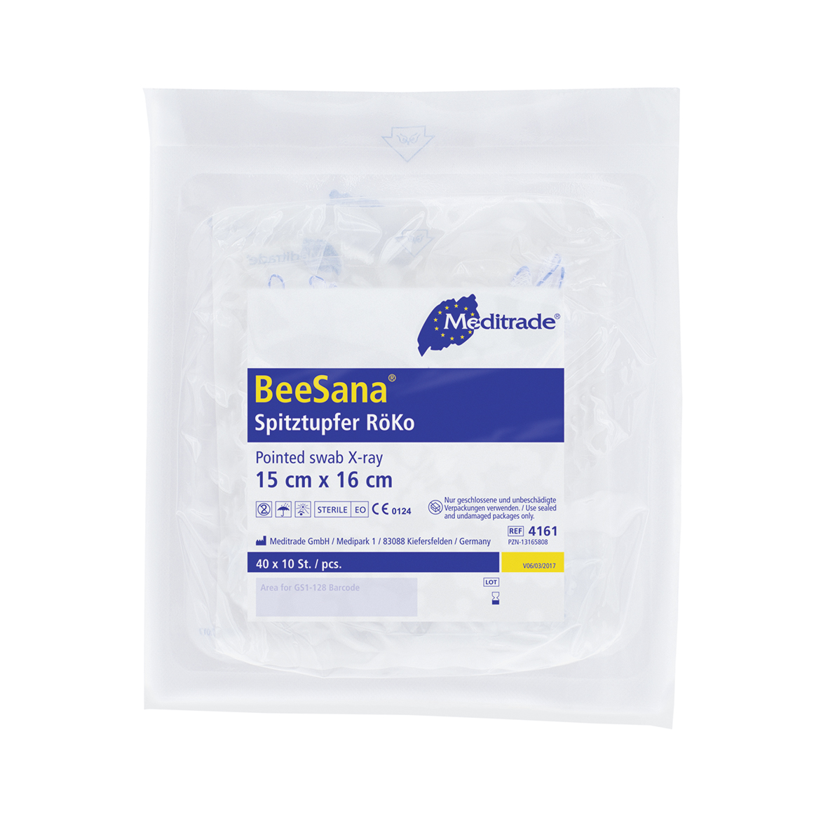 BeeSana® Spitztupfer VM 20, RöKo, steril, 15 x 16 cm, groß
