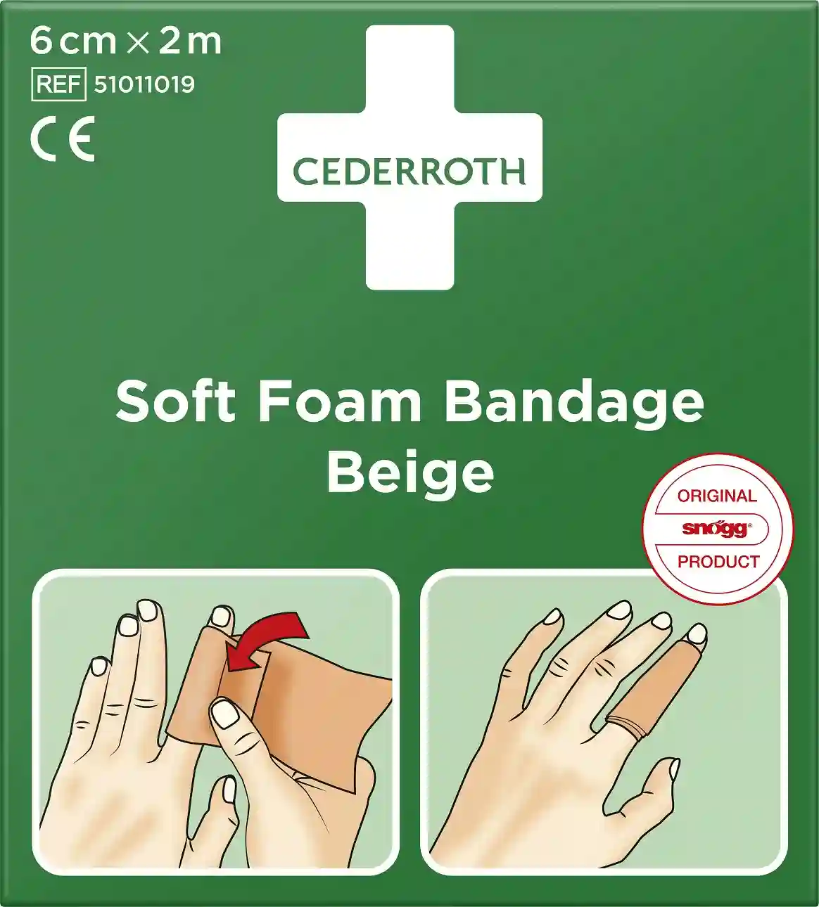 Cederroth Soft Foam Wundpflaster Beige 6 cm x 2 m