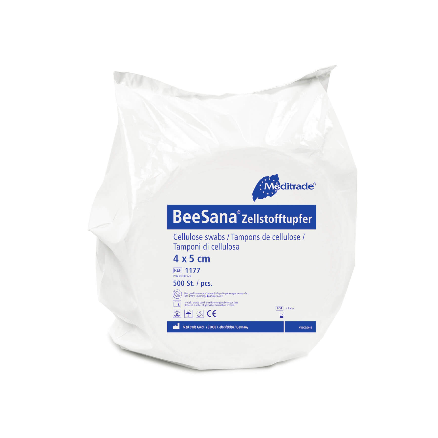 BeeSana® Zellstofftupfer, unsteril, 4 x 5 cm