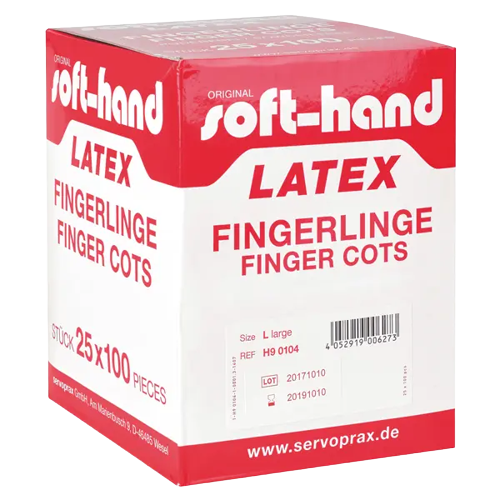 Soft-Hand Latex US-Fingerlinge Gr.L 100 Stück puderfrei