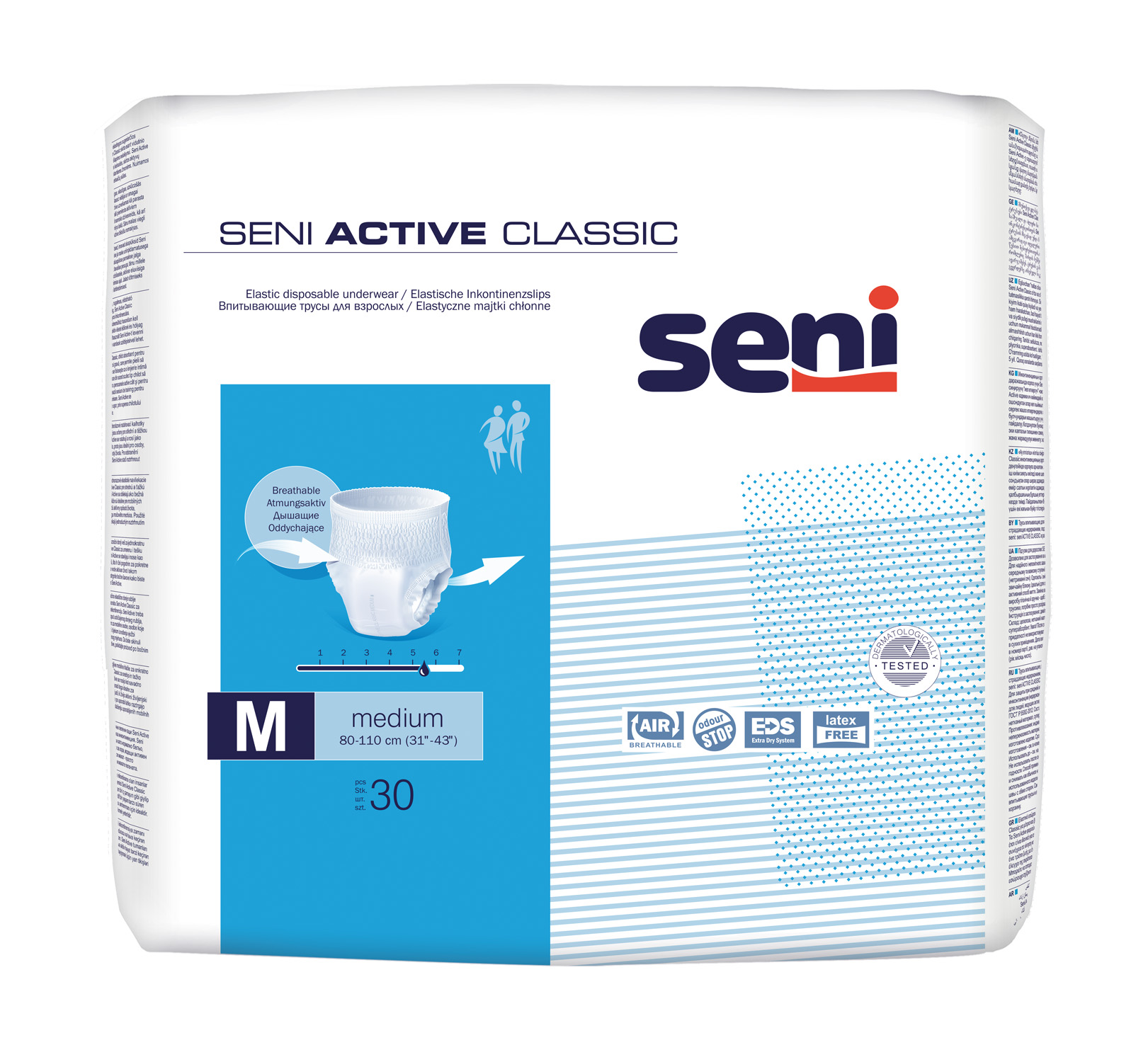 Seni Active Classic elastische Inkontinenzpants Medium 30 Stück Seni Active Classic elastische Inkontinenzpants Medium 30 Stück