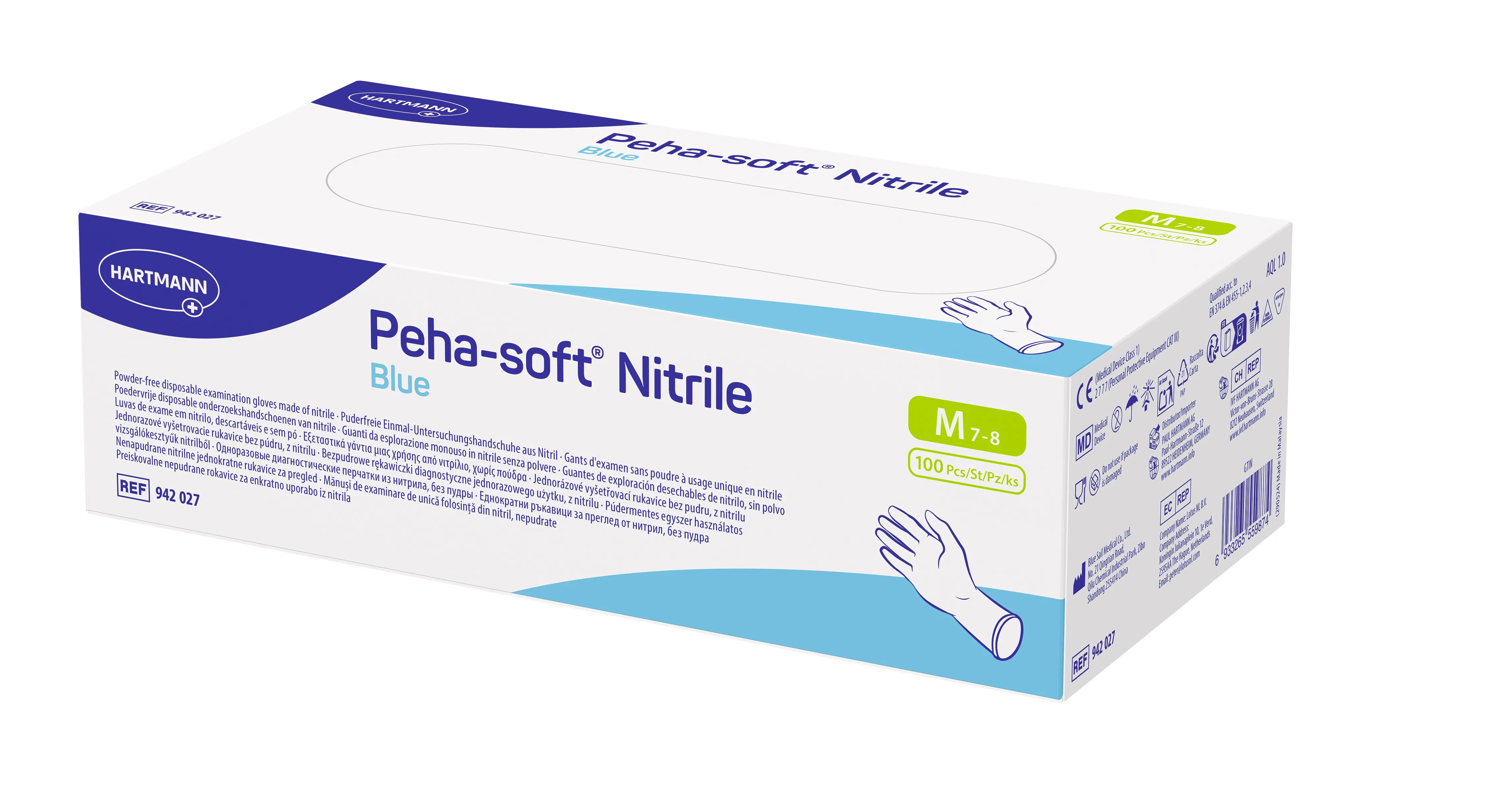 Peha-soft nitrile blue groß Nitril à 100 puderfrei