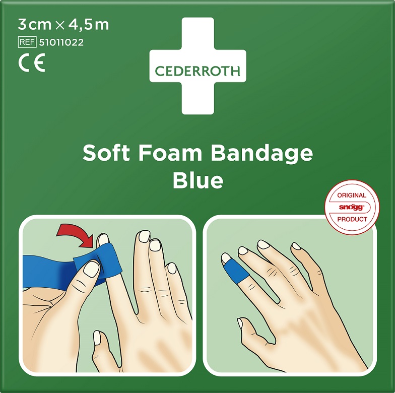 Cederroth Soft Foam Pflasterverband Blau 3 cm x 4.5 m