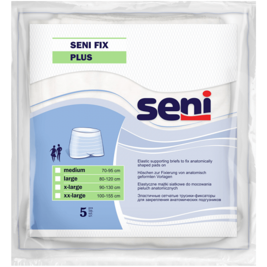 Seni Fix Plus elastische Höschen zur Fixierung von Inkontinenz- und Vliesvorlagen Medium 5 Stück Seni Fix Plus elastische Höschen zur Fixierung von Inkontinenz- und Vliesvorlagen Medium 5 Stück