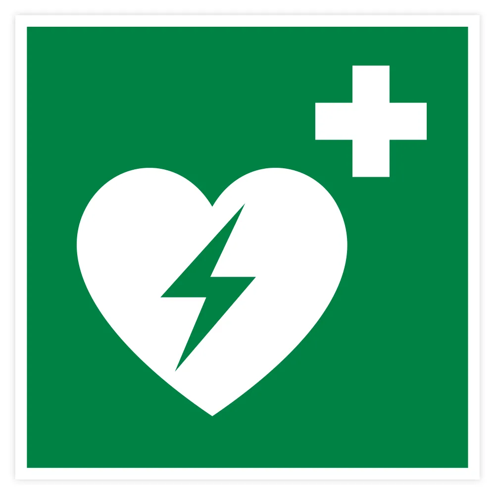 Rettungszeichen „Defibrillator“ 200 x 200 mm nachleuchtend