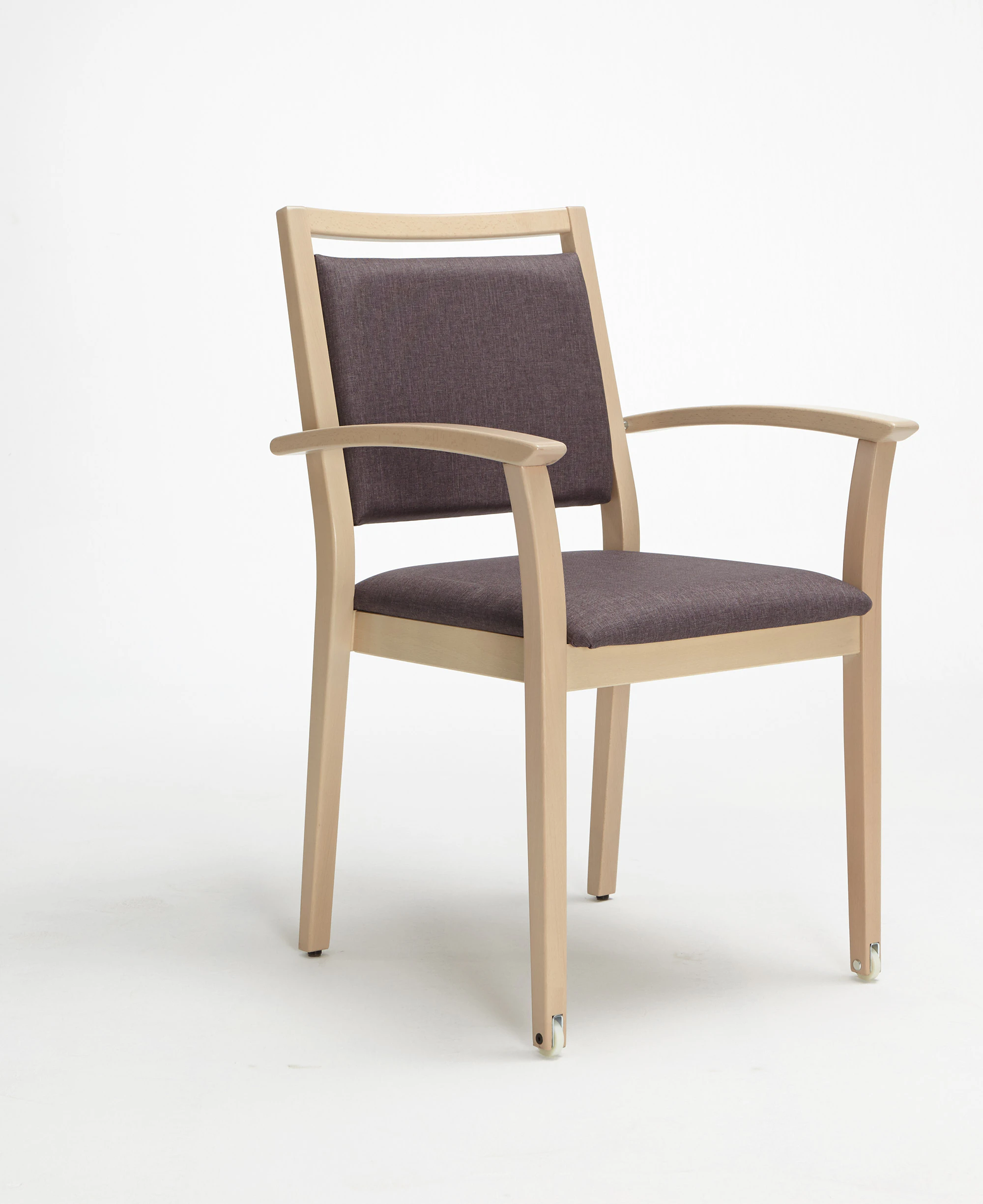 Stapelstuhl Mavo mit Armlehne, Griffbügel, Rollen - Königsah