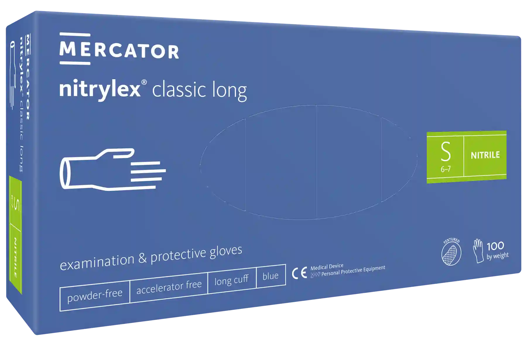 Mercator Nitrylex classic long Handschuh Blau