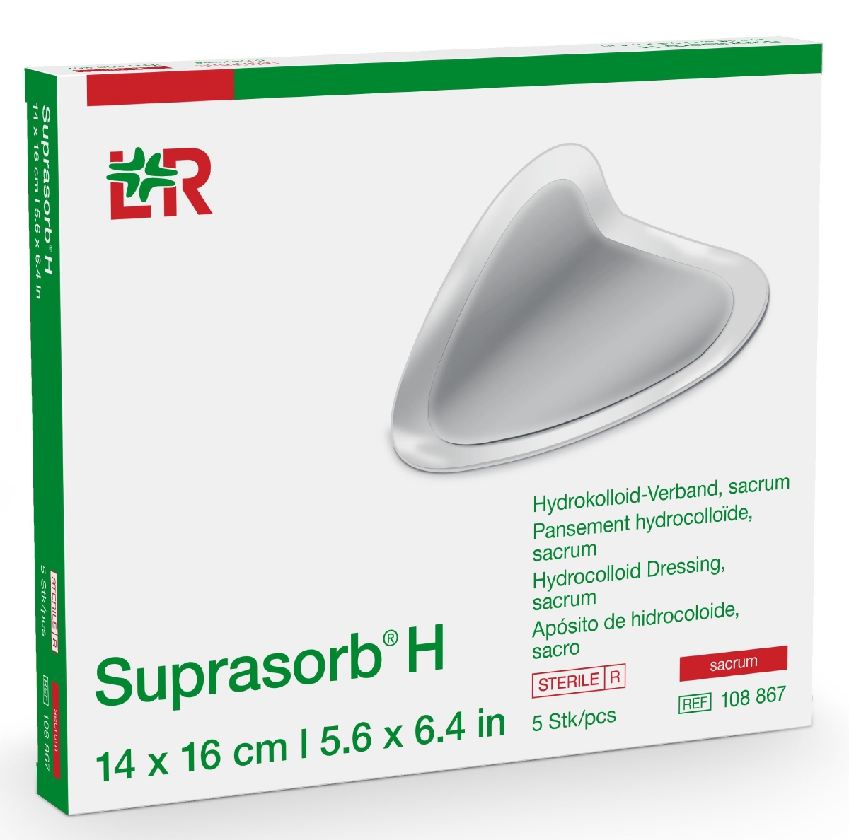 Suprasorb H Hydrokolloid-Verband steril border 14x14cm 5 Stk