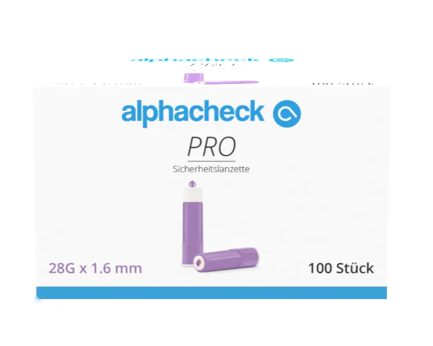 alphacheck PRO Sicherheitslanzette 28G x 1,6 mm, 100 Stück alphacheck PRO Sicherheitslanzette 28G x 1,6 mm, 100 Stück