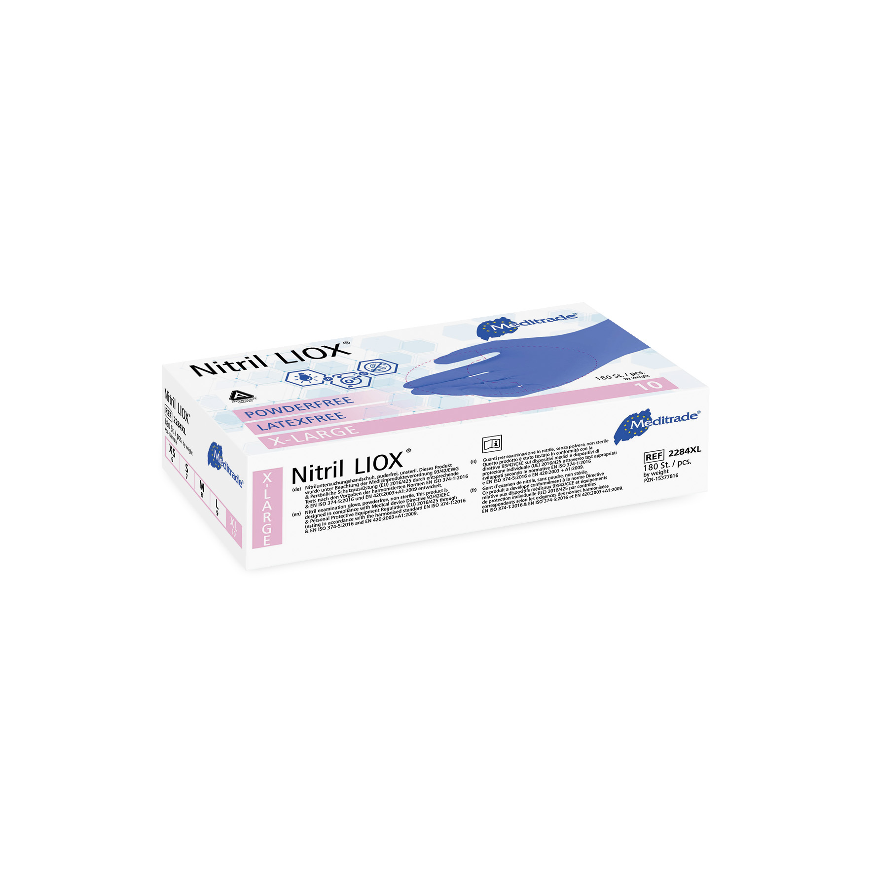 Meditrade Nitril LIOX® antimikrobieller Untersuchungshandschuh, Größe XL