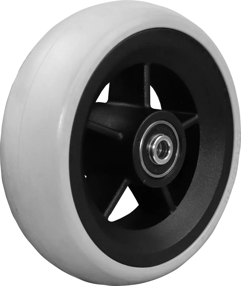 5" Vollgummirad, 125 x 40 mm, runde schwarze Lauffläche