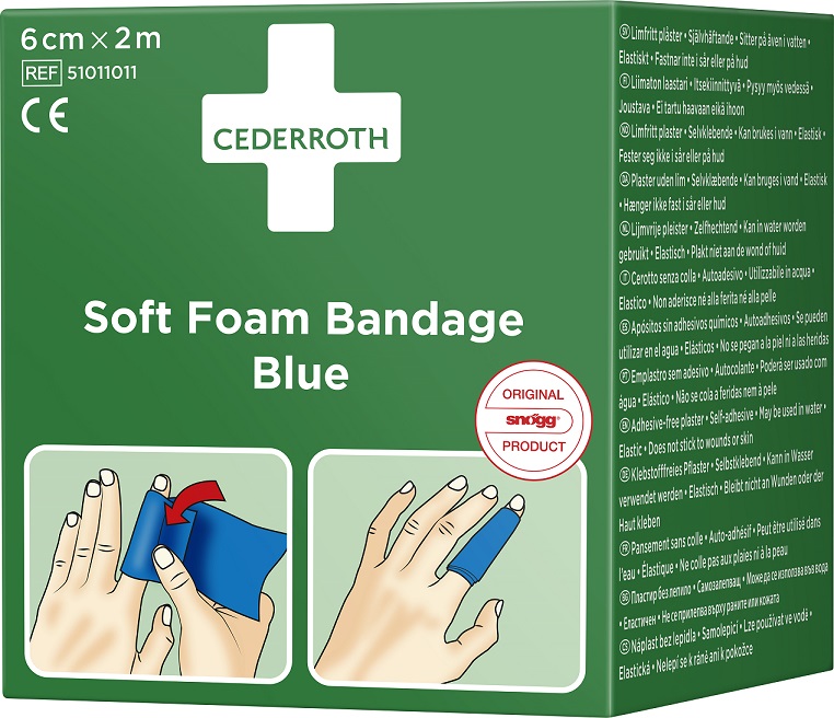 Cederroth Soft Foam Pflasterverband Blau 6 cm x 2 m