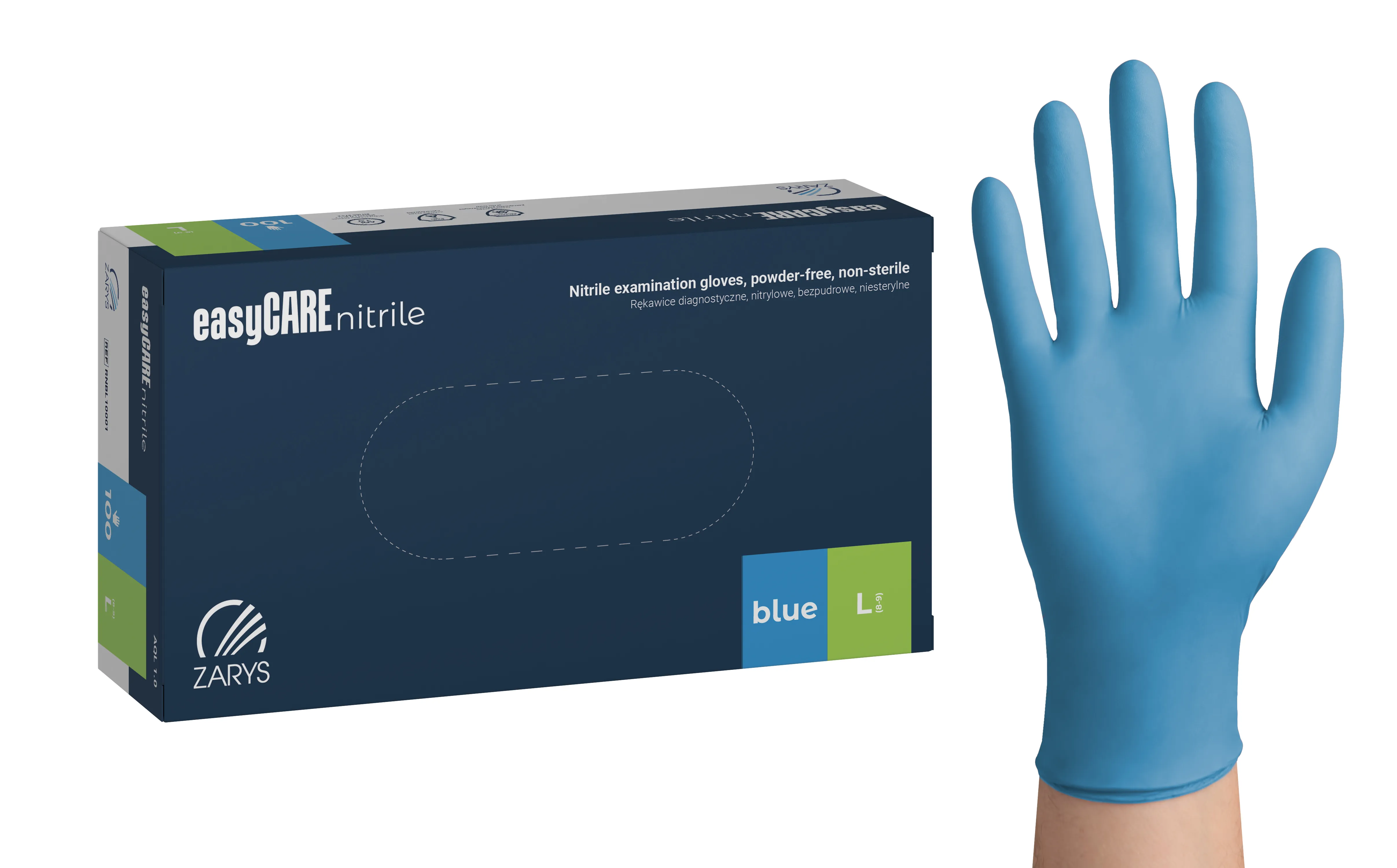easyCARE nitrile exam gloves, powder-free, blau easyCARE nitrile exam gloves, powder-free, blau