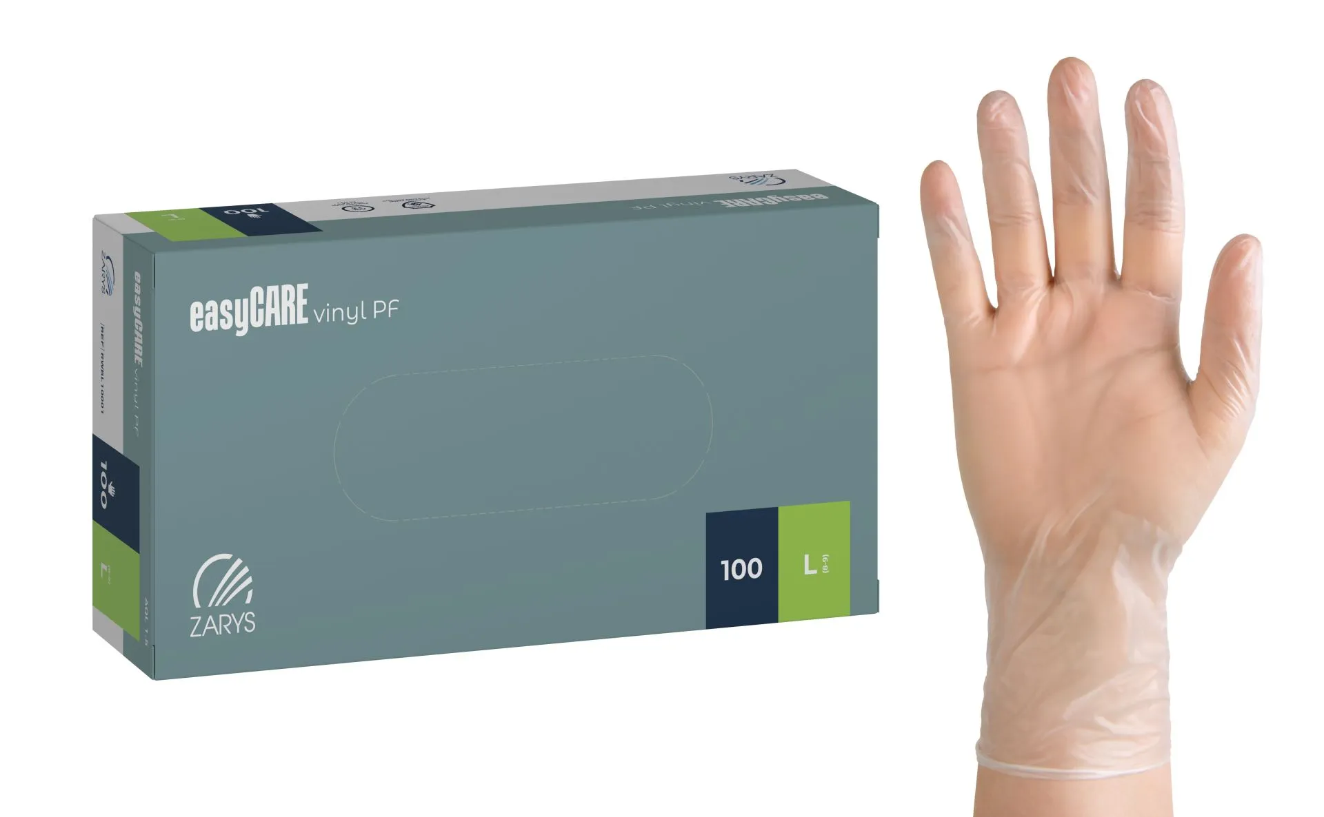 easyCARE vinyl powder-free gloves L