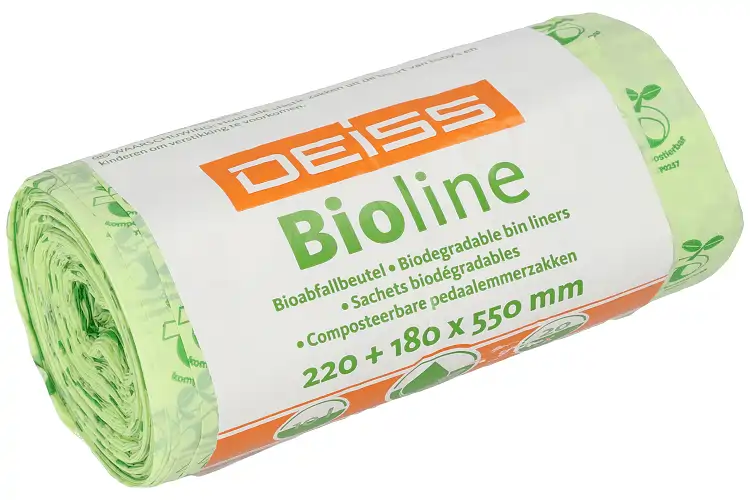 Deiss Bioline-Bioabfallbeutel 10 L mit Tragegriff - 100% kompostierbar Deiss Bioline-Bioabfallbeutel 10 L mit Tragegriff - 100% kompostierbar