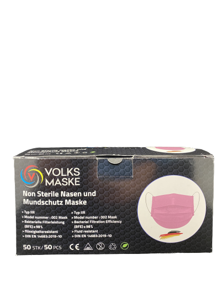 VolksMaske NMS Typ IIR Schutzmaske Farbe Pink