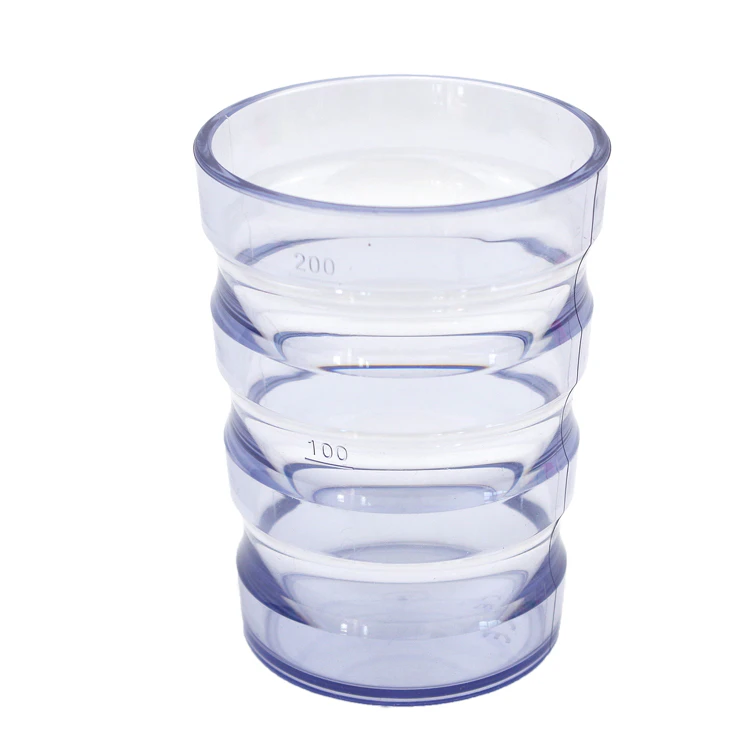 Rillenbecher ohne Deckel, transparent