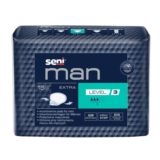 Seni Man anatomische Inkontinenzeinlage Extra Level 3 für Männer 15 Stück