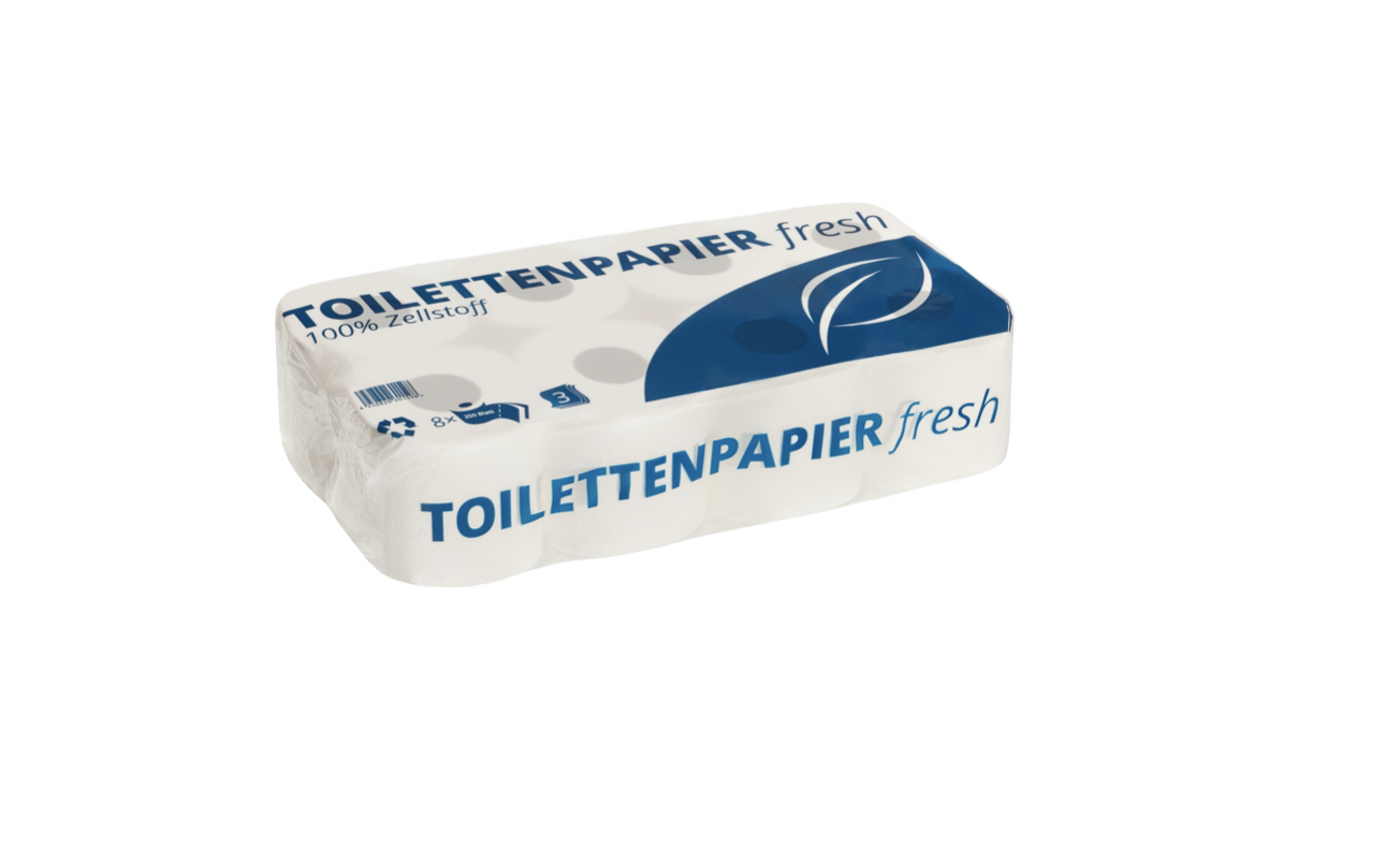 Toilettenpapier Kleinrolle 3-lagig, 250 Blatt - Zellulose