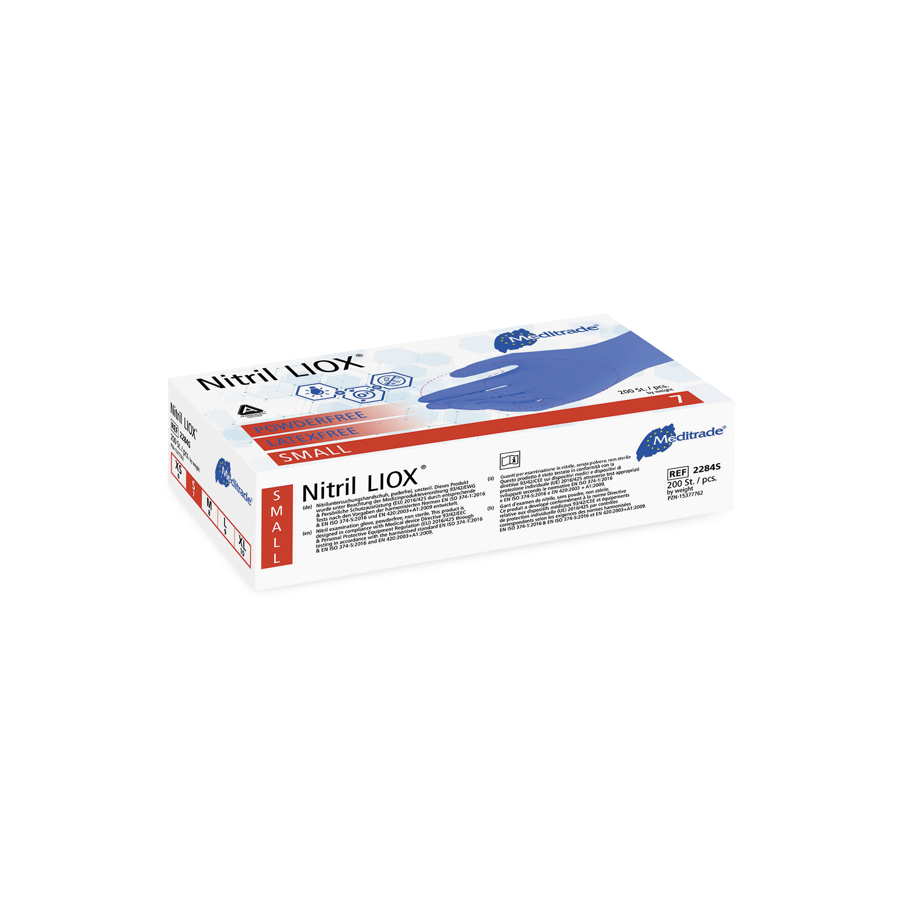 Meditrade Nitril LIOX® antimikrobieller Untersuchungshandschuh, Größe S