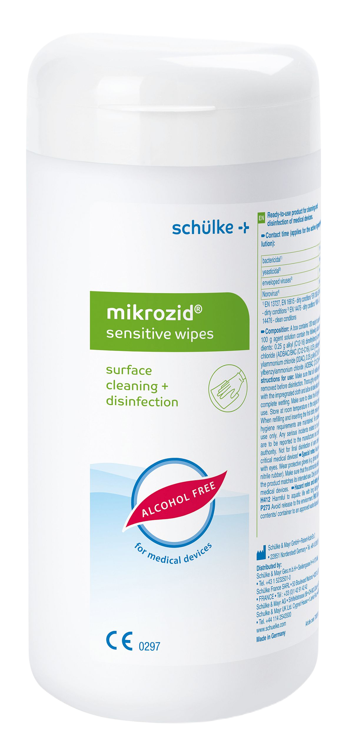 Schülke mikrozid sensitive wipes Spenderdose 120 Tücher