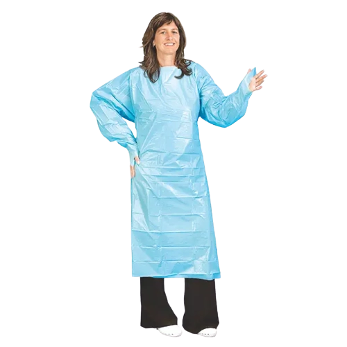 Mediware Einmal-OP-Kittel 120cm mit Daumenloch, blau, wasserfest