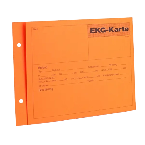 EKG-Karteikarten orange AP 100 für 1 und 3 Ableitungen