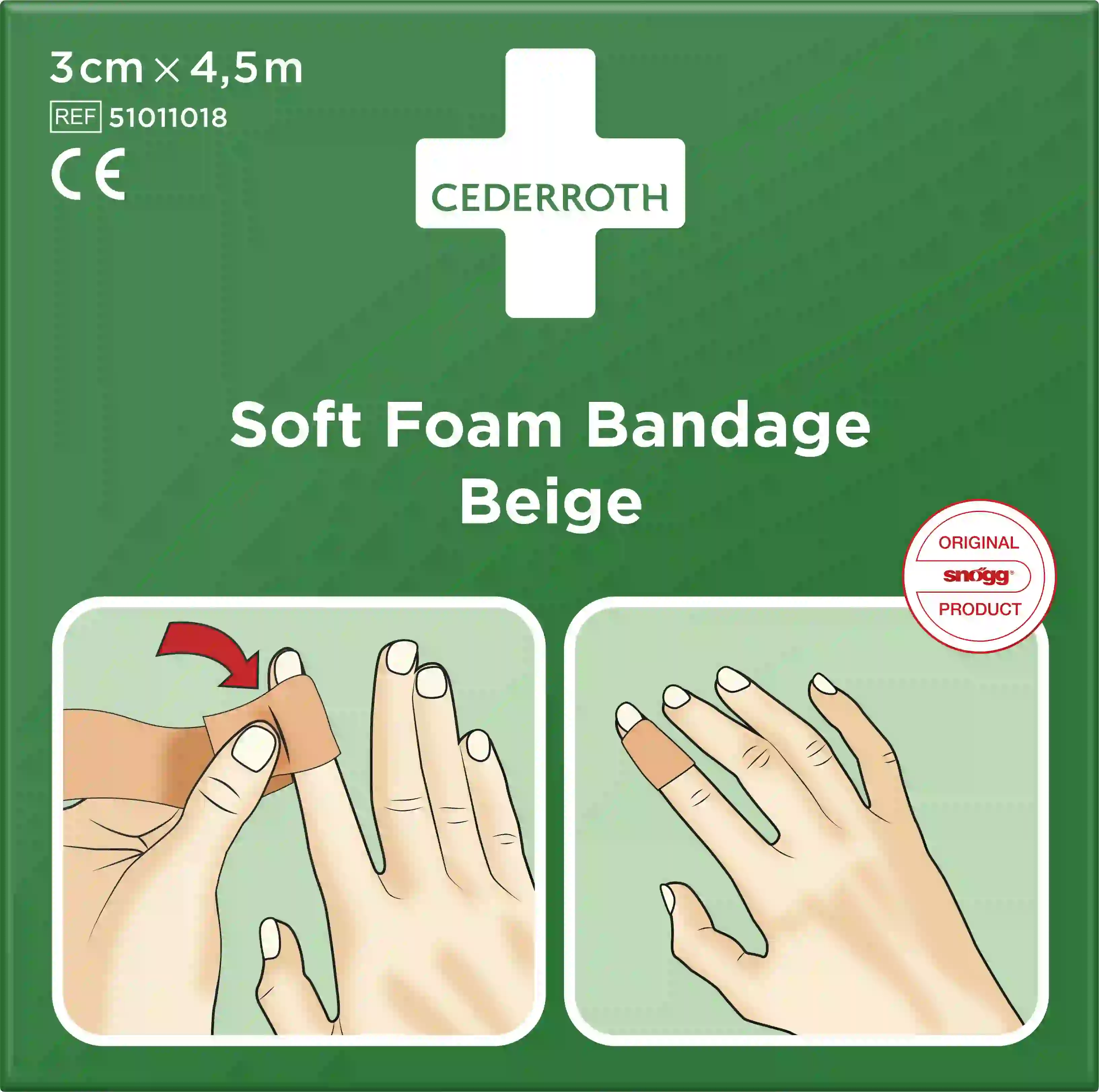 Cederroth Soft Foam Pflasterverband Beige 3 cm x 4.5 m