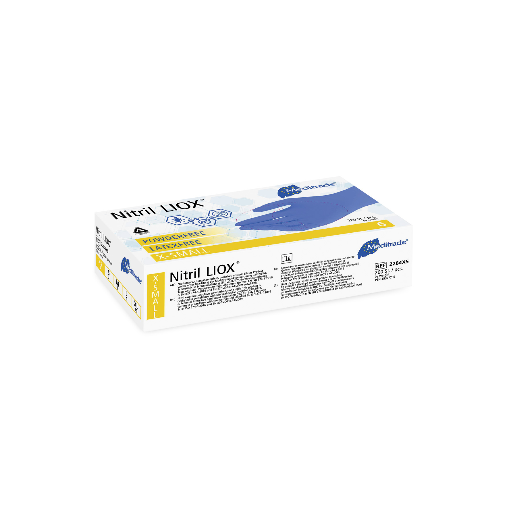Meditrade Nitril LIOX® antimikrobieller Untersuchungshandschuh, Größe XS