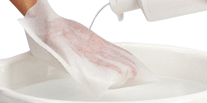 ValaClean film Einmal-Waschhandschuh mit Folieninnenseite