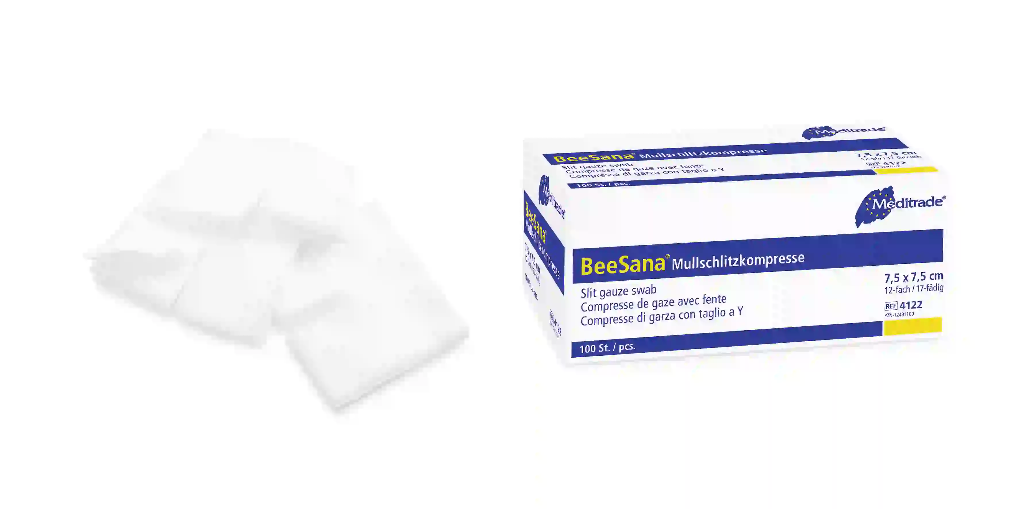 BeeSana® Mullschlitzkompresse, unsteril, 8-fach, versch. Gr. BeeSana® Mullschlitzkompresse, unsteril, 8-fach, versch. Gr.