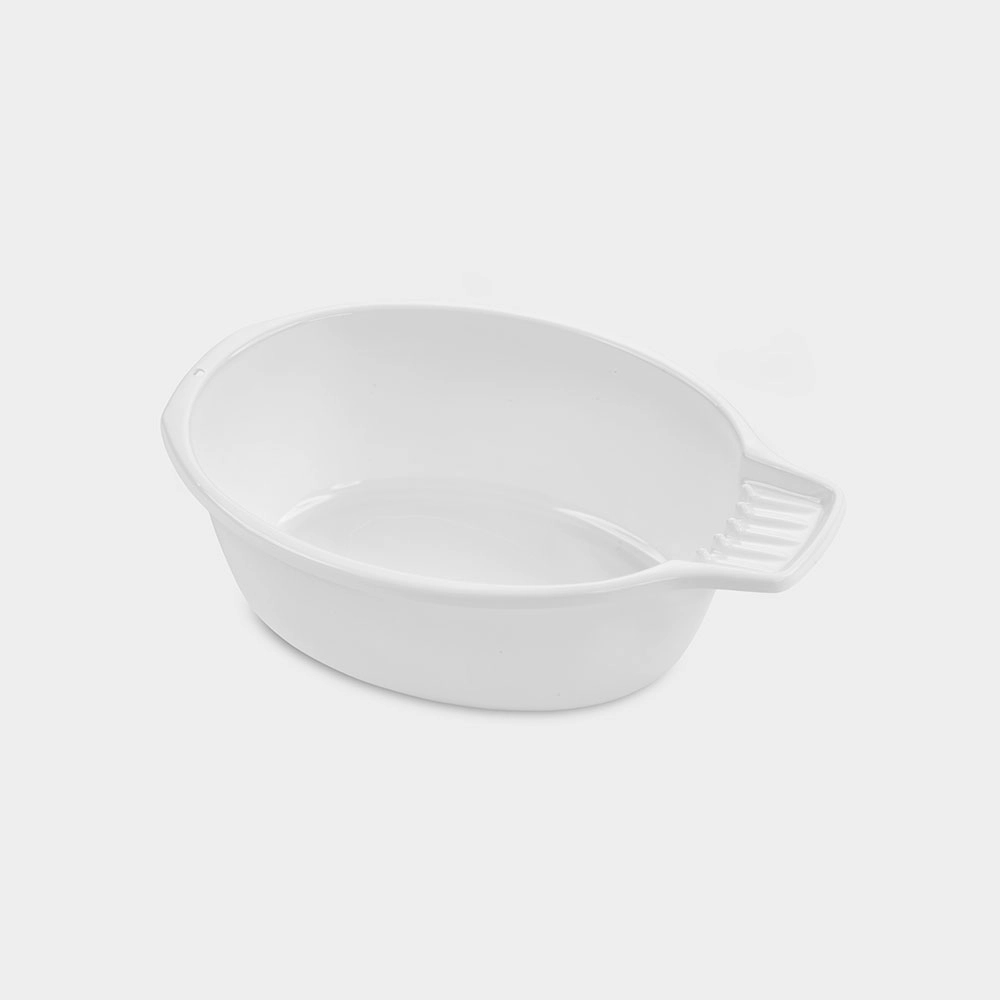 Waschschüssel mit Seifenablage oval 7 Liter weiß Waschschüssel mit Seifenablage oval 7 Liter weiß