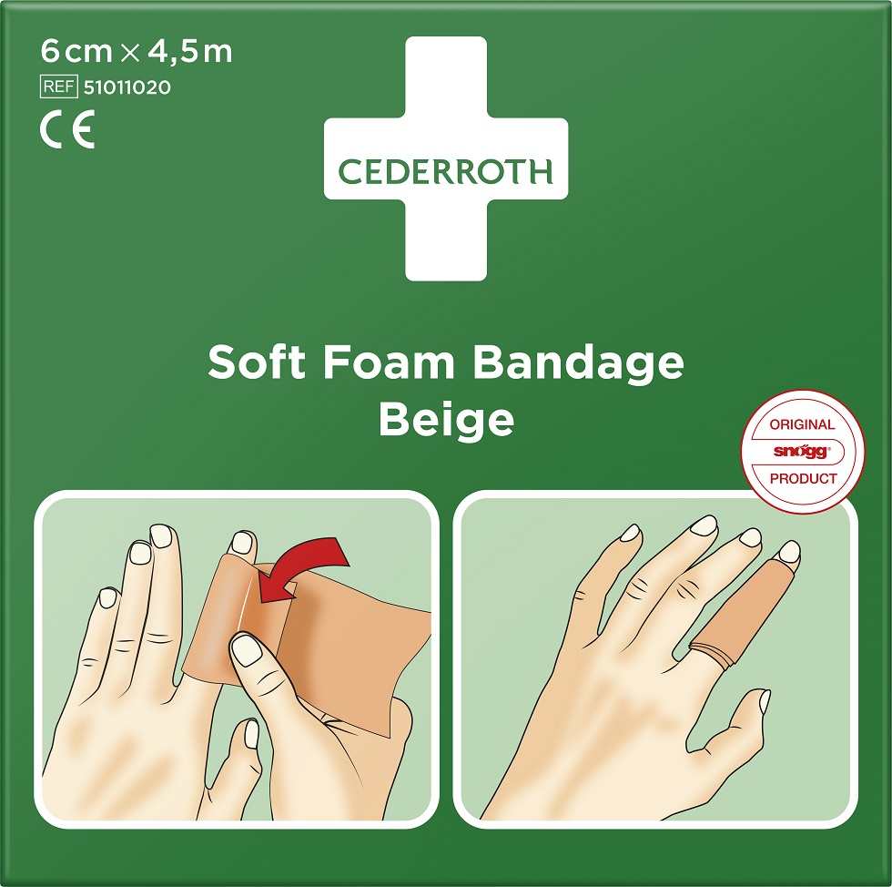 Cederroth Soft Foam Pflasterverband Beige 6 cm x 4,5 m