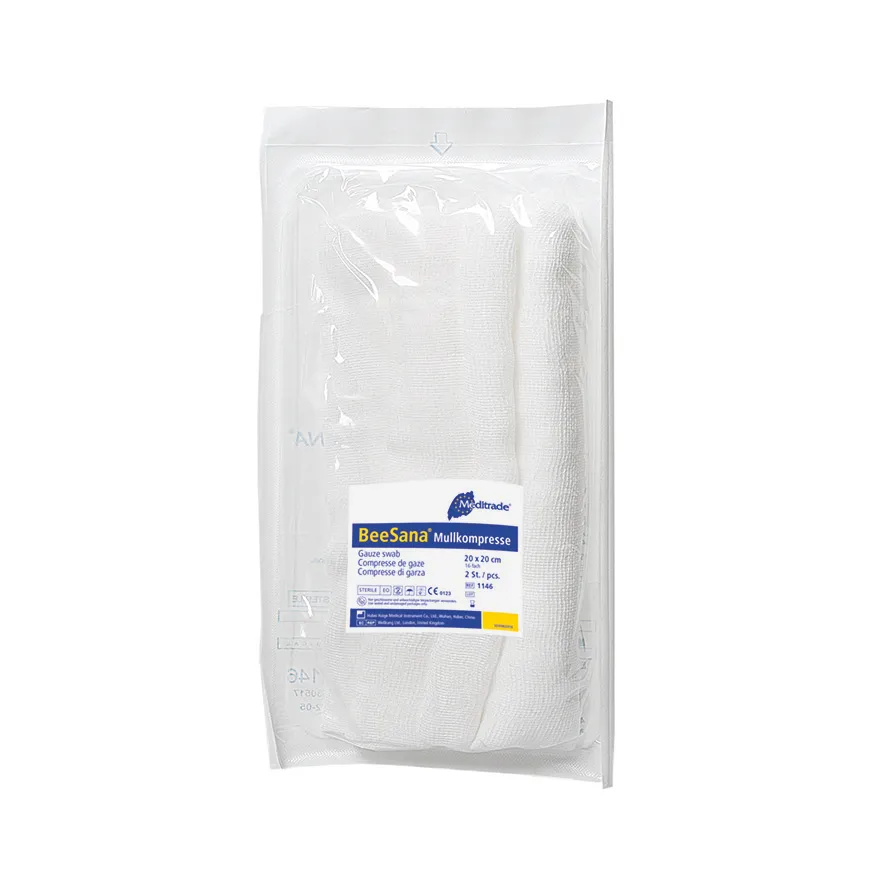 BeeSana® Mullkompresse, ohne RöKo, unsteril, 32-fach, 10 x 10 cm