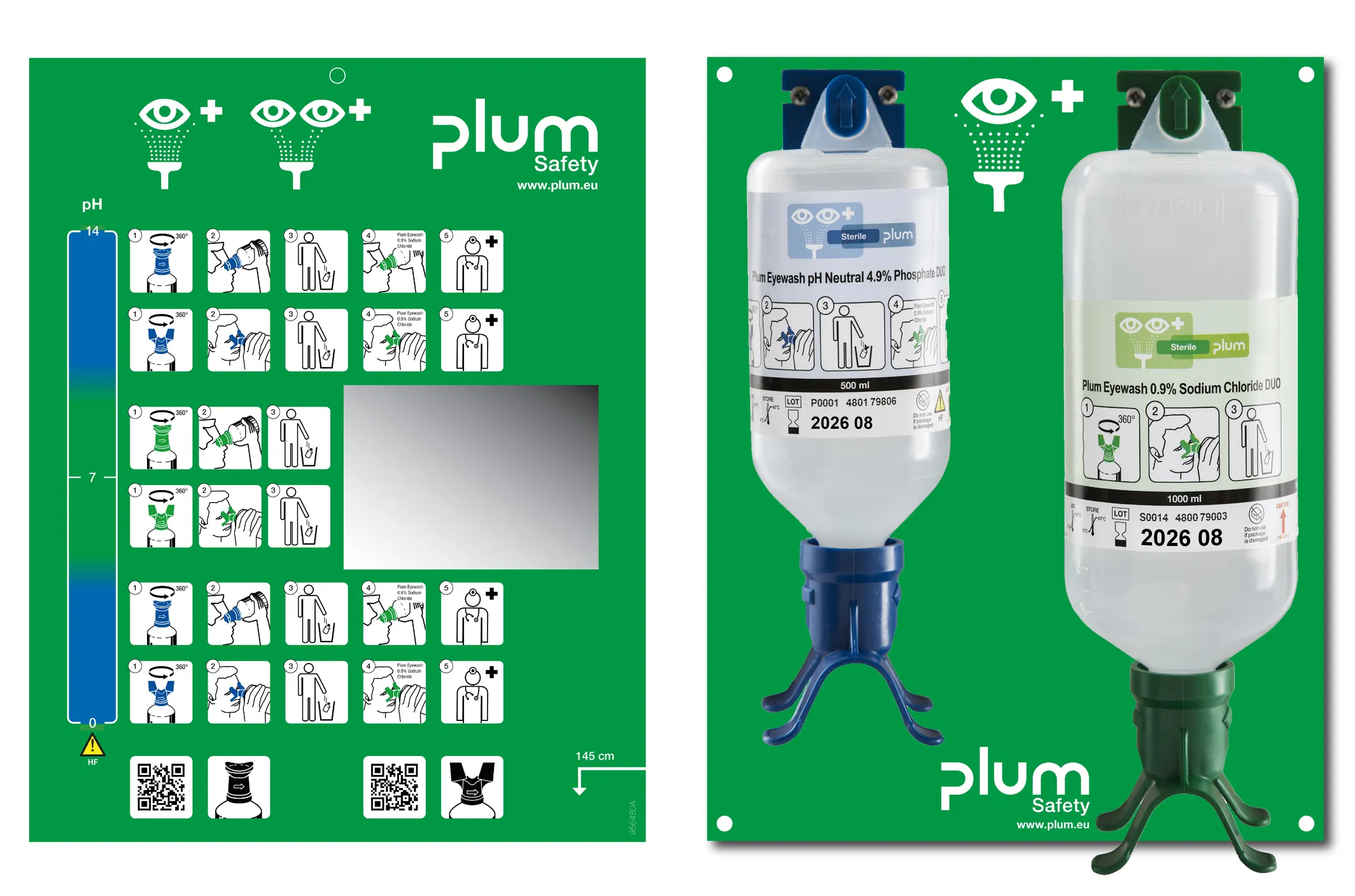 Plum Combi Station DUO - Eyewash pH Neutral + Sodium Chlorid