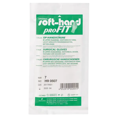 Soft-Hand Pro-Fit Latex OP-Handsch. AP 50 Paar Gr.7,5 puderfrei