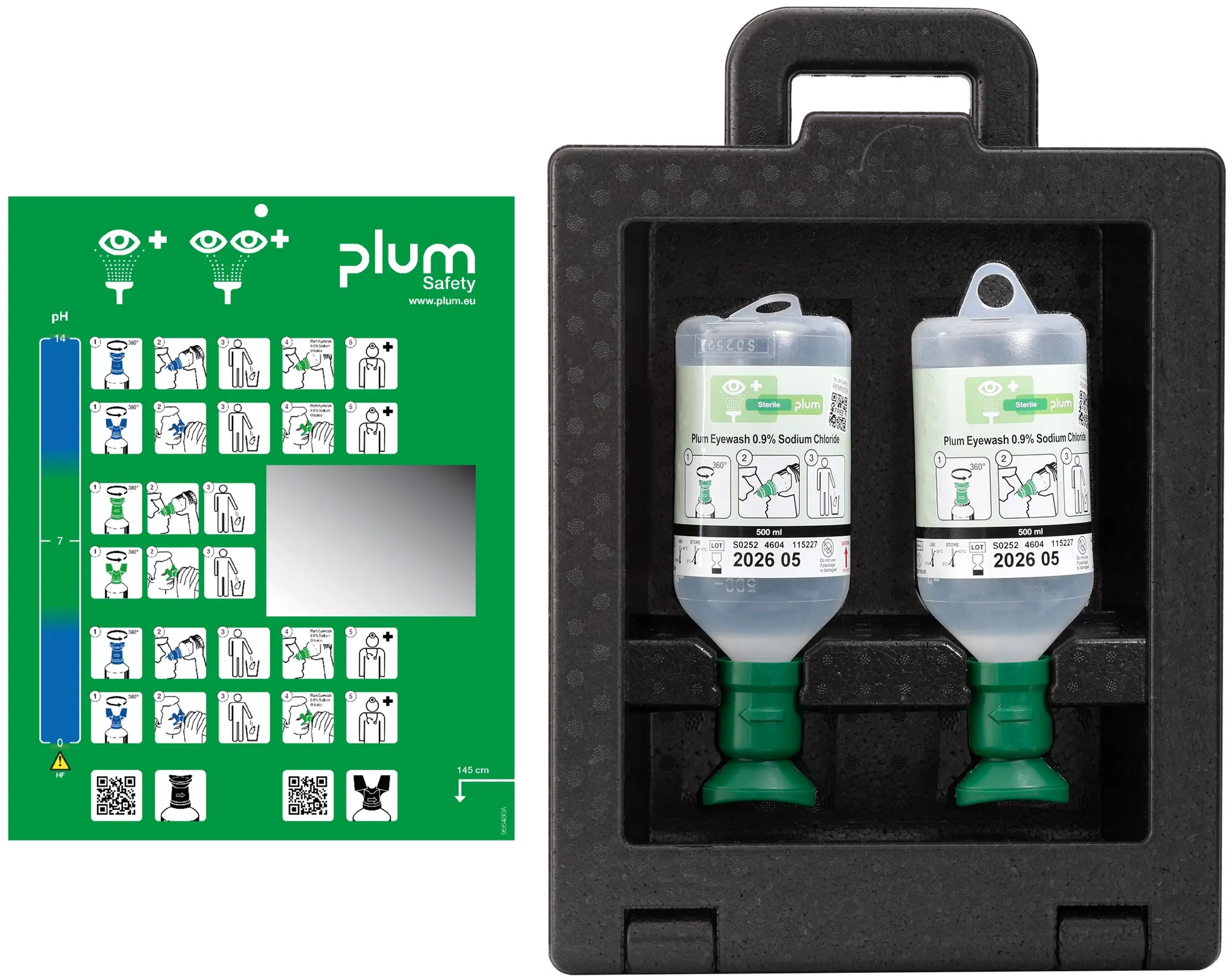 Plum iBox 2 mit 2 x Plum Eyewash 0.9% Sodium Chloride 500 ml