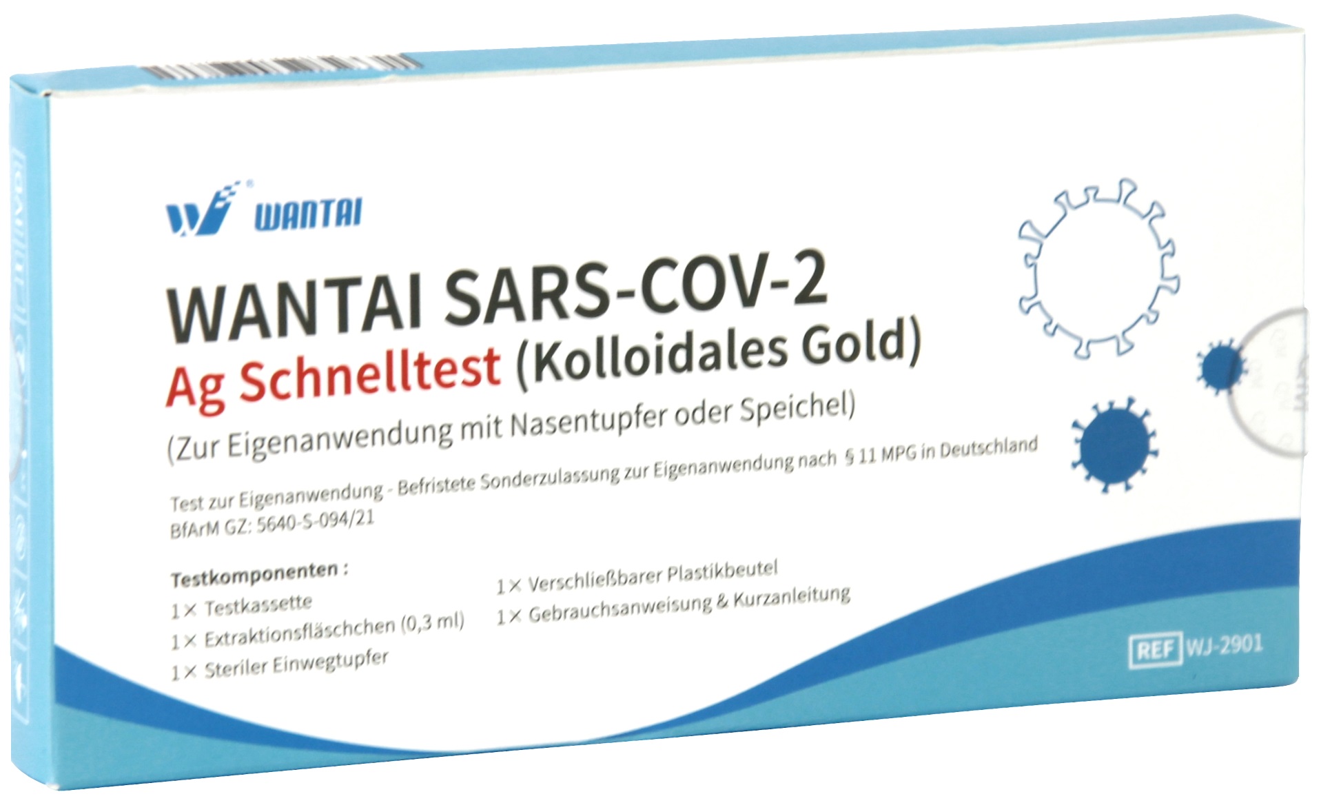 WANTAI 1er 2-in-1 Speichel/Nasal Schnelltest mit CE - Für Kinder ab 0 Jahre geeignet - Kurzes MHD 06/07.2023!