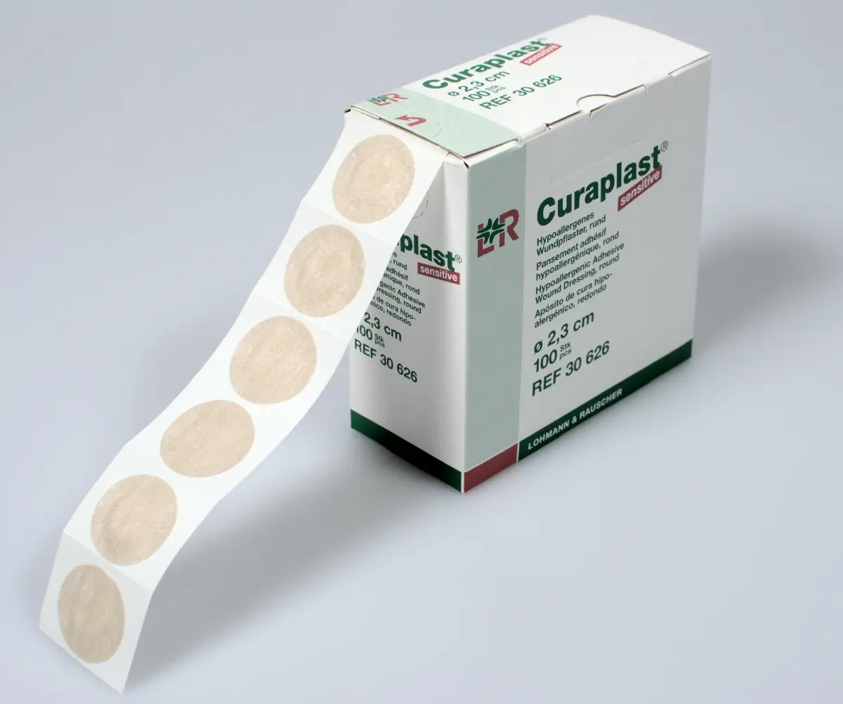 Curaplast sensitive runde Pflasterstrips 100 Stück auf Rolle