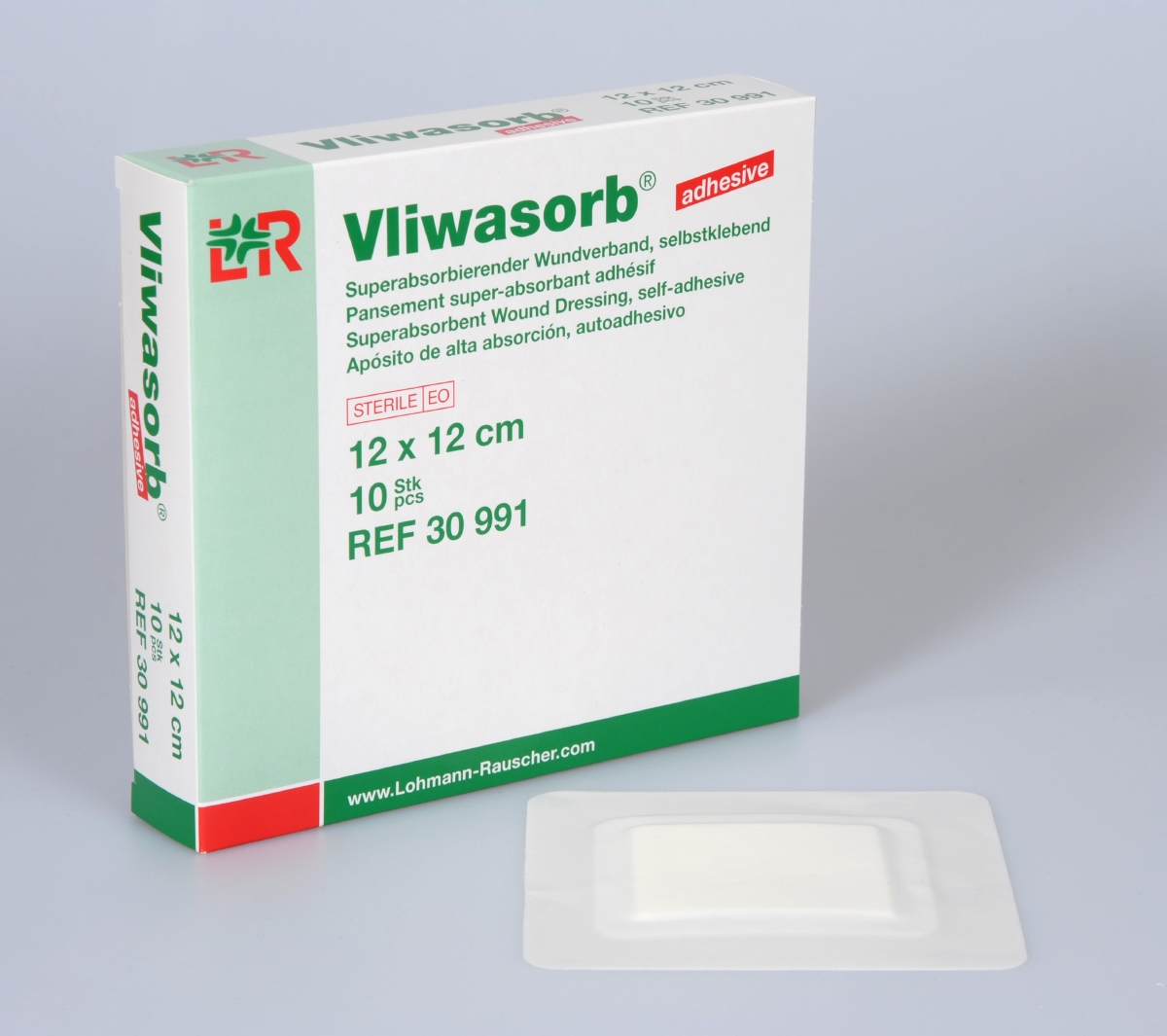 Vliwasorb adhesive Wundverband steril, 12x12cm, 10 Stück