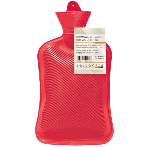 Servoprax Gummiwärmflasche rot 2L mit Schraubverschluss/Aufhängeöse