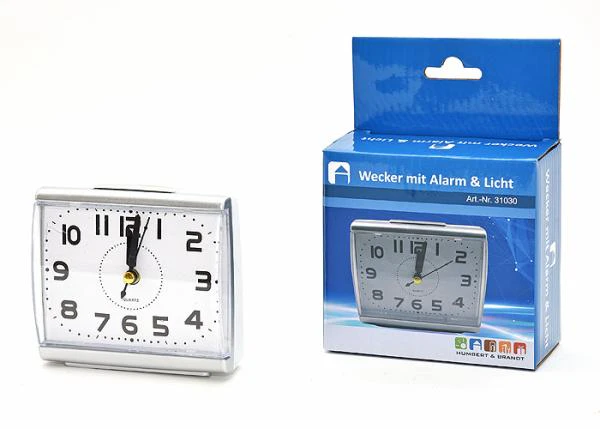 Wecker mit Licht und Alarm 10,5x9,5x5 cm