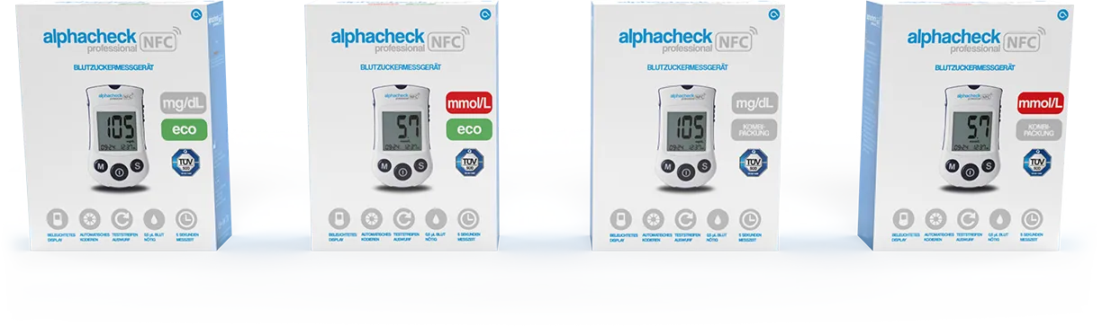 Alphacheck professional NFC Blutzuckermessgerät Alphacheck professional NFC Blutzuckermessgerät